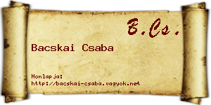 Bacskai Csaba névjegykártya