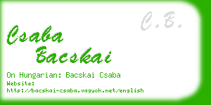 csaba bacskai business card